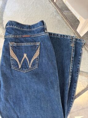 Wrangler Women's Dark Blue Boot Cut Jeans with Embroidered Pocket